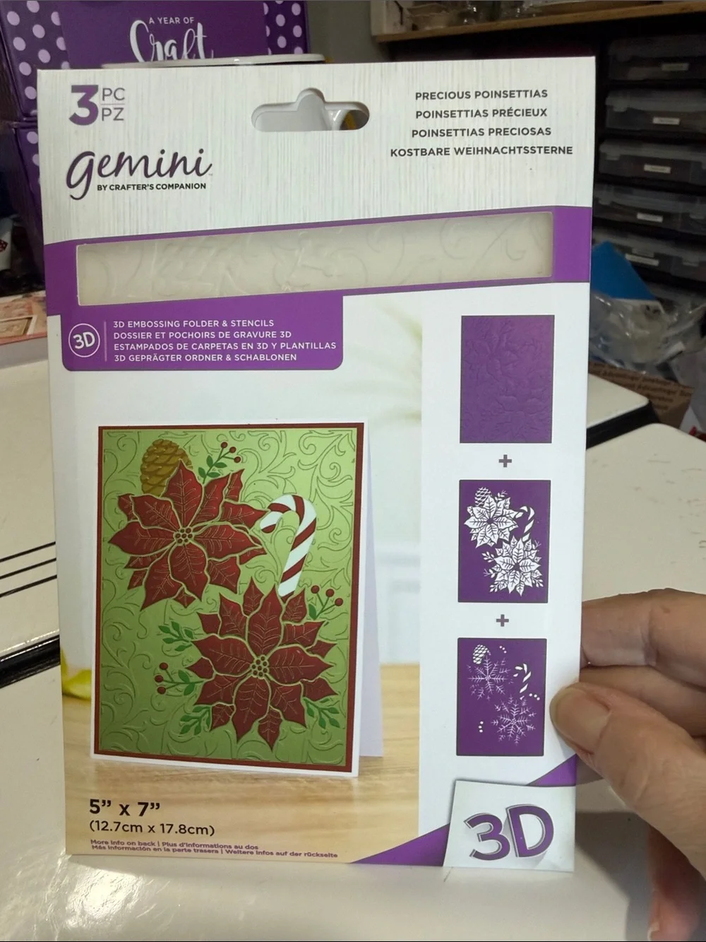 Crafters Companion Lot of 3 Holiday 3D Embossing Folders